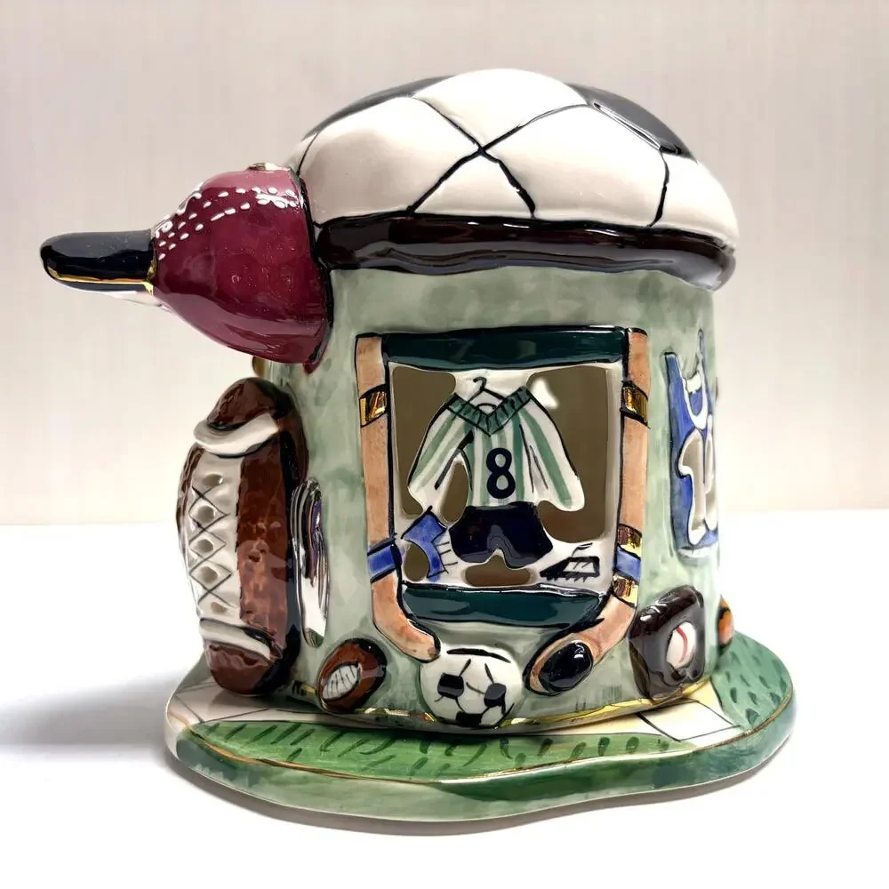 Vintage Blue Sky Clayworks Heather Goldmic Sports Dome Tea Light Holder T Lite